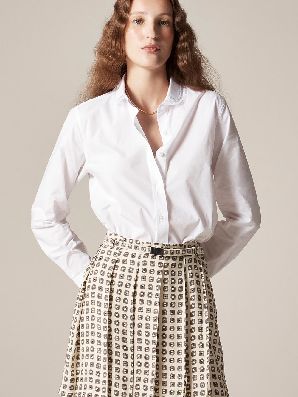Jcrew lace collar button down